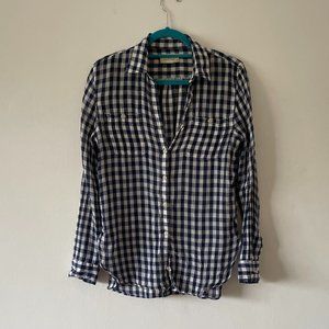 Ralph Lauren Semi-Sheer Blue Gingham Button Down